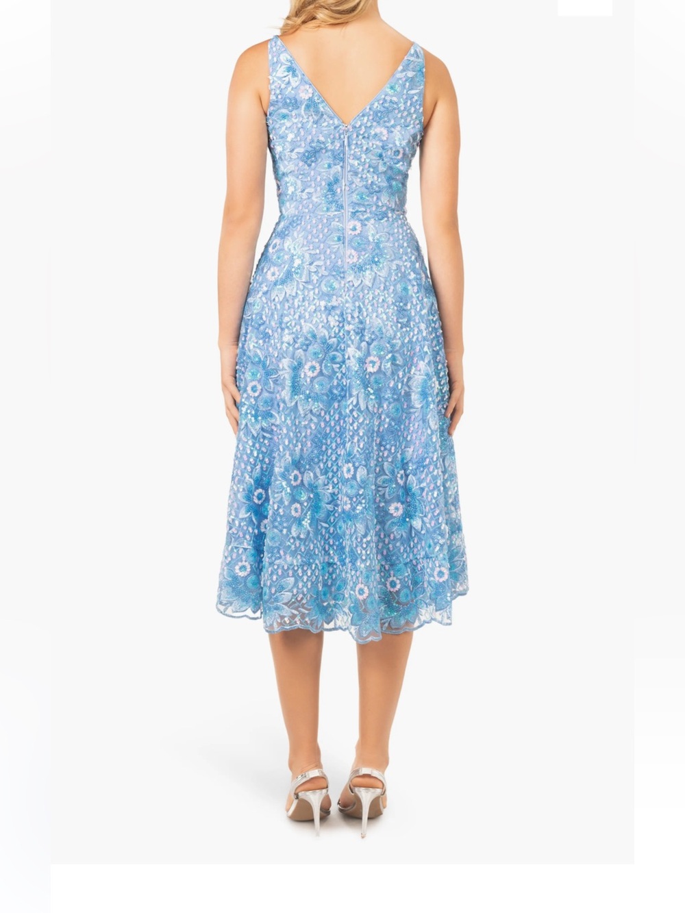 Nwt dress the population Elisa Sequin Embroidered Cocktail Midi Dress